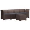 vidaXL Canap&eacute; de jardin 4 places avec coussins look rotin PP Marron