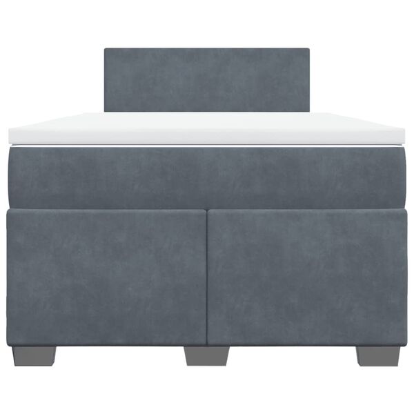 vidaXL Sommier &agrave; lattes de lit et matelas gris fonc&eacute; 120x190cm velours