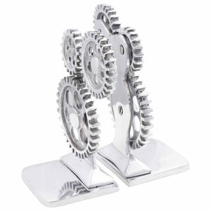 vidaXL Serre-livres 2 pcs Argent&eacute; 10 x 10 x 22 cm Aluminium