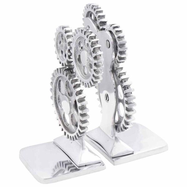 vidaXL Serre-livres 2 pcs Argent&eacute; 10 x 10 x 22 cm Aluminium