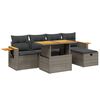vidaXL Salon de jardin 6 pcs avec coussins gris r&eacute;sine tress&eacute;e