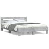 vidaXL Cadre de lit sans matelas gris b&eacute;ton 140x190 cm
