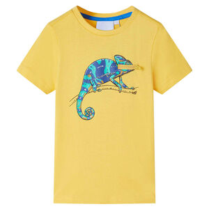 T-shirt pour enfants avec manches courtes ocre clair 92
