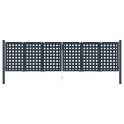 vidaXL Portail de clôture Anthracite 404x125 cm Acier