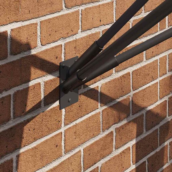 vidaXL Support de mât de drapeau Noir 10.5 x 7.5 cm Acier