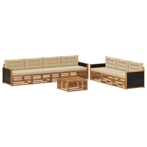 vidaXL Ensemble de canap&eacute;s d'ext&eacute;rieur 8 pcs Naturel et Beige
