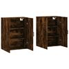 vidaXL Armoires murales 2 pcs ch&ecirc;ne fum&eacute; 69,5x34x90 cm