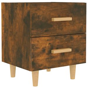 vidaXL Table de chevet Ch&ecirc;ne fum&eacute; 40x35x47,5 cm