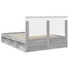 vidaXL Cadre de lit Gris Sonoma 150 x 200 cm Bois de pin massif