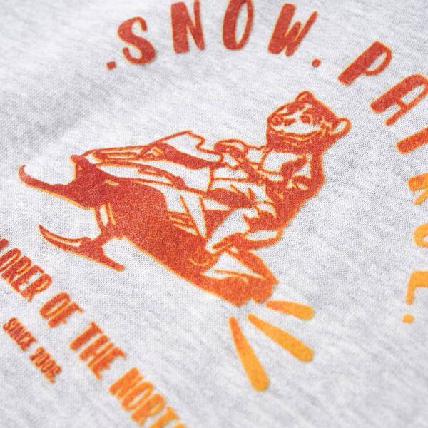 Sweatshirt &agrave; capuche pour enfants m&eacute;lange gris et orange 104