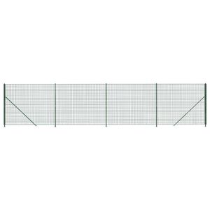 vidaXL Cl&ocirc;ture en treillis m&eacute;tallique avec bride vert 1,4x10 m
