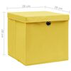 vidaXL Bo&icirc;tes de rangement avec couvercles 10 pcs 28x28x28 cm Jaune