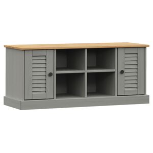 vidaXL Banc &agrave; chaussures VIGO gris 106x35x45 cm bois massif de pin