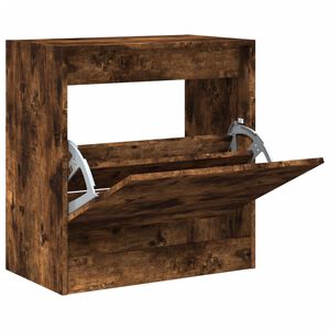 vidaXL Armoire &agrave; chaussures ch&ecirc;ne fum&eacute; 60x34x63,5 cm bois d'ing&eacute;nierie