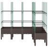 vidaXL Jardini&egrave;re avec treillis marron 160x120x142,5 cm PP