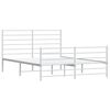 vidaXL Cadre de lit m&eacute;tal sans matelas et pied de lit blanc 140x190 cm