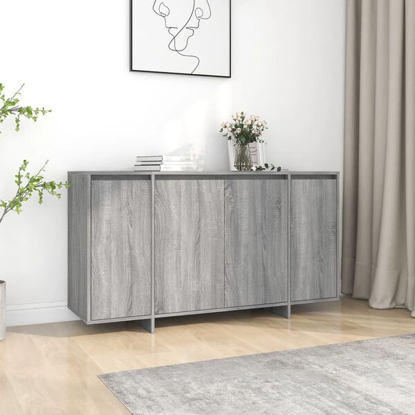 vidaXL Buffet Sonoma gris 135x41x75 cm Bois d'ing&eacute;nierie