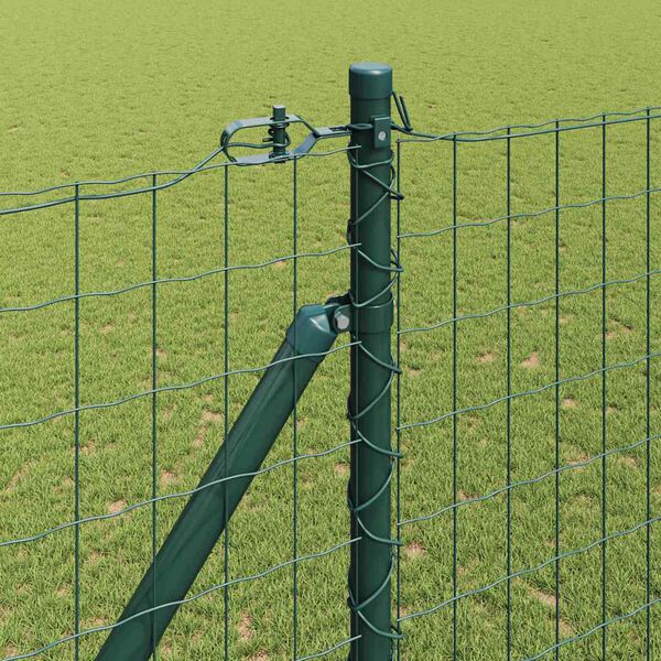 vidaXL Cl&ocirc;ture avec poteau Vert 1,6 x 10 m Acier et PVC