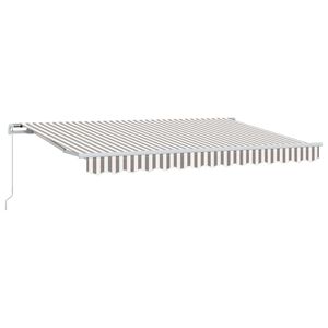 vidaXL Auvent r&eacute;tractable Gris clair et blanc 450 &times; 350 cm