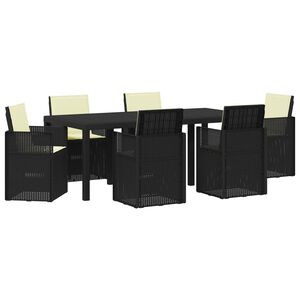 vidaXL Ensemble de salle &agrave; manger pour jardin 7 pc Anthracite et cr&egrave;me