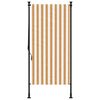 vidaXL Store roulant d'ext&eacute;rieur orange et blanc 100x270cm tissu acier