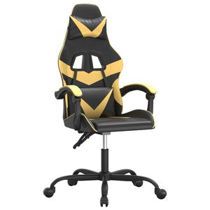 vidaXL Chaise de jeu Noir et dor&eacute; Similicuir