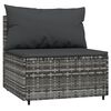 vidaXL Salon de jardin 4 pcs avec coussins Gris R&eacute;sine tress&eacute;e