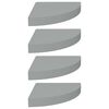 vidaXL &Eacute;tag&egrave;res d'angle flottantes 4 pcs gris 25x25x3,8 cm MDF