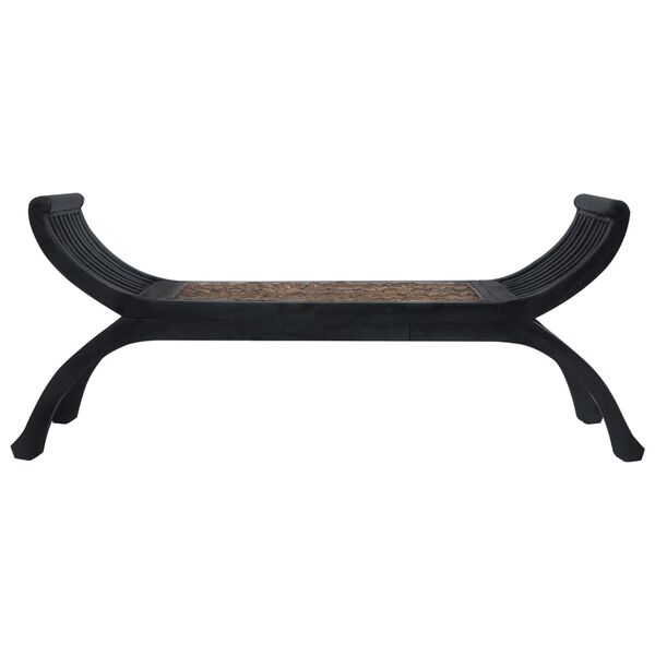 vidaXL Banc 120 cm Marron fonc&eacute; Abaca