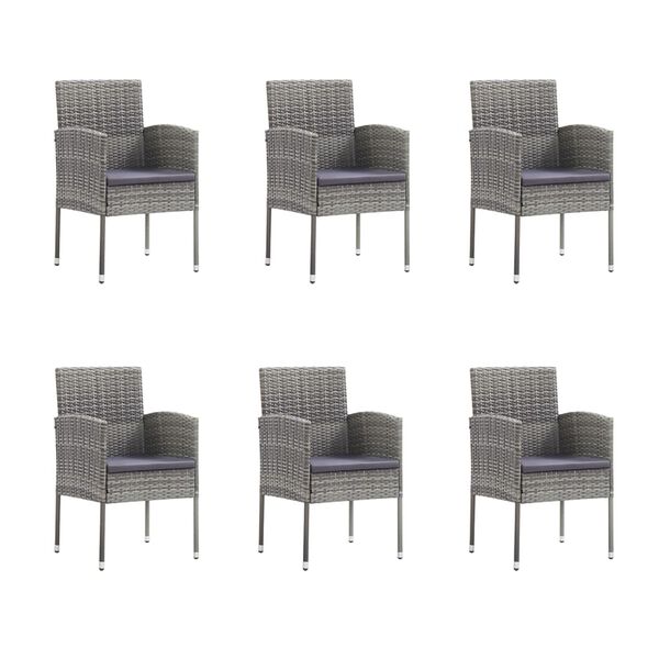 vidaXL Ensemble &agrave; manger de jardin avec coussins 7 pcs Anthracite