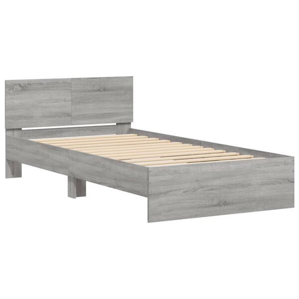 vidaXL Cadre de lit sans matelas avec t&ecirc;te de lit 100x200 cm