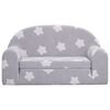 vidaXL Canap&eacute;-lit pour enfants &agrave; 2 places gris clair avec &eacute;toiles