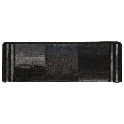 vidaXL Tapis d'escalier autoadhésifs 10 pcs 65x25 cm Noir et gris