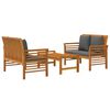 vidaXL Salon de jardin 3 pcs avec coussins bois massif d'acacia