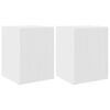 vidaXL Meuble TV mural 2 pc Blanc Brillant Bois d'ing&eacute;nierie