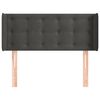 vidaXL T&ecirc;te de lit avec oreilles Gris fonc&eacute; 83x16x78/88 cm Velours