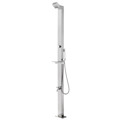 vidaXL Douche de jardin 220 cm Acier inoxydable