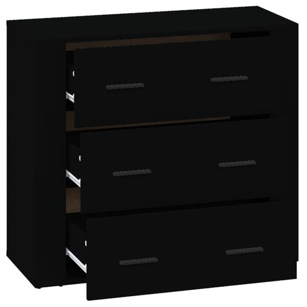 vidaXL Buffet Noir 80x33x70 cm Bois d'ingénierie