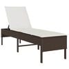 vidaXL Transat avec coussin marron 55x200x44cm r&eacute;sine tress&eacute;e