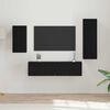 vidaXL Ensemble meuble TV 4 pcs Ch&ecirc;ne noir Bois d'ing&eacute;nierie