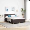 vidaXL Lit &agrave; ressorts avec matelas Marron fonc&eacute; 140 x 190 cm tissu