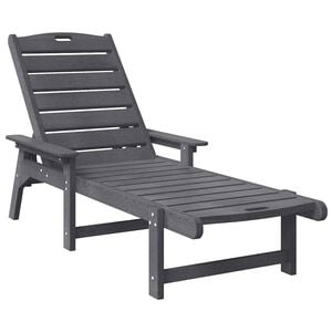 vidaXL Transat 2 pc Poly&eacute;thyl&egrave;ne Gris clair