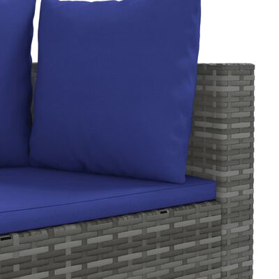 vidaXL Salon de jardin avec coussins 10 pcs gris résine tressée