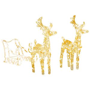 vidaXL D&eacute;coration de No&euml;l Rennes et tra&icirc;neau 160 LED 130 cm Acrylique
