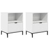 vidaXL Cabinet de chevet 2 pi&egrave;ces Blanc 49 x 36 x 61 cm