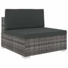 vidaXL Si&egrave;ge central sectionnel 1 pc et coussins R&eacute;sine tress&eacute;e Gris