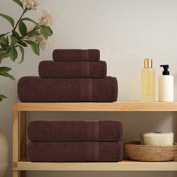 vidaXL Essuie-mains FROGN 10 pcs marron 50x100 cm 360 g/m&sup2;
