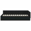 vidaXL Cadre de lit d'angle Noir 90 cm x 190 cm Velours