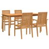 vidaXL Ensemble &agrave; manger de jardin 5pcs Bois de teck massif