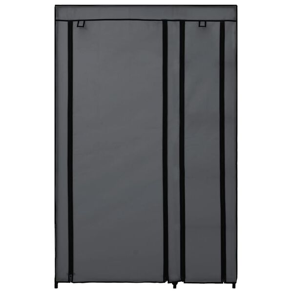 vidaXL Garde-robe pliable Gris 110x45x175 cm Tissu